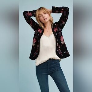 Ett:Twa by Anthropologie Embrodiered and Embellished Blazer, VGUC, Size L